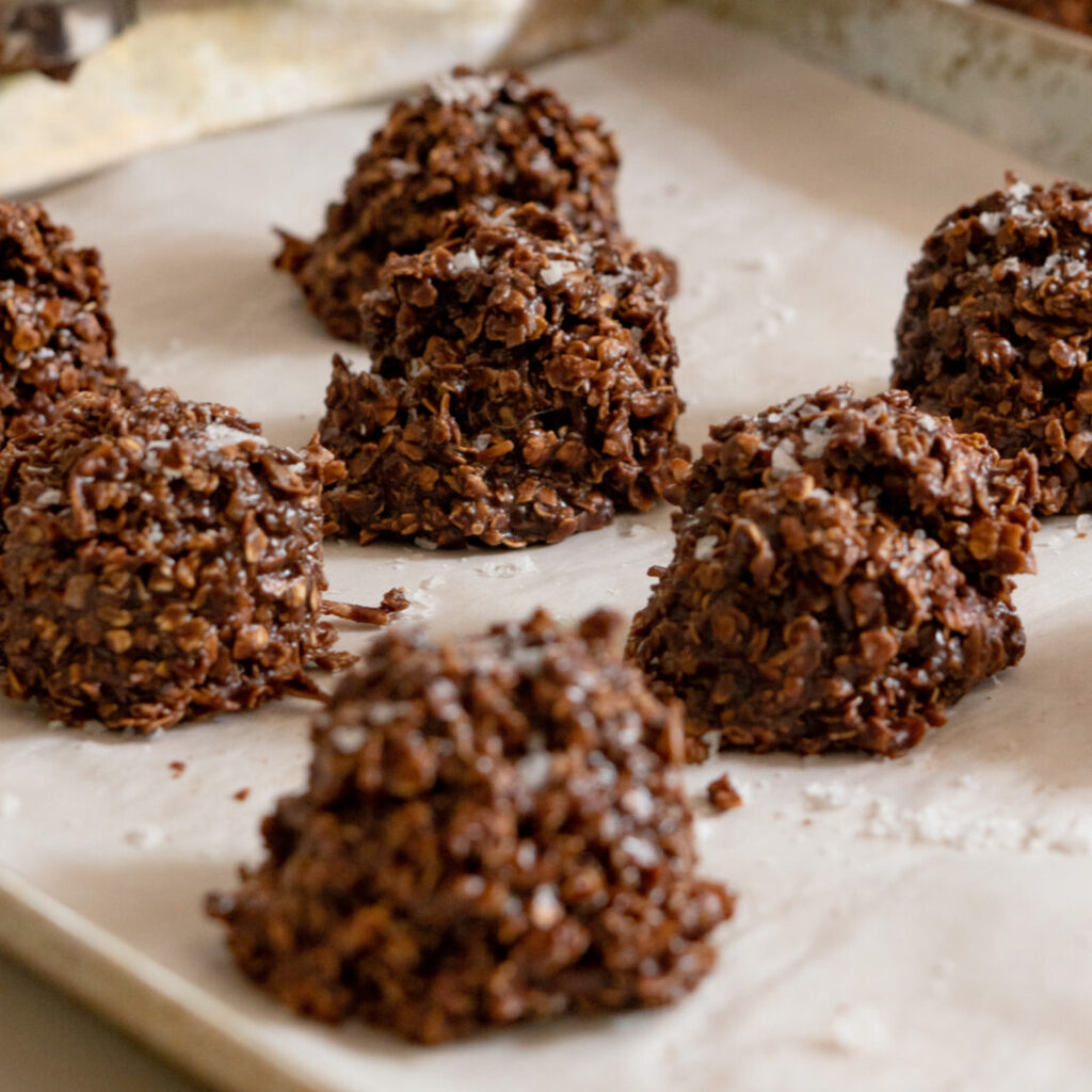 Sea Salt Chocolate Coconut Haystacks | The East Coast Kitchen