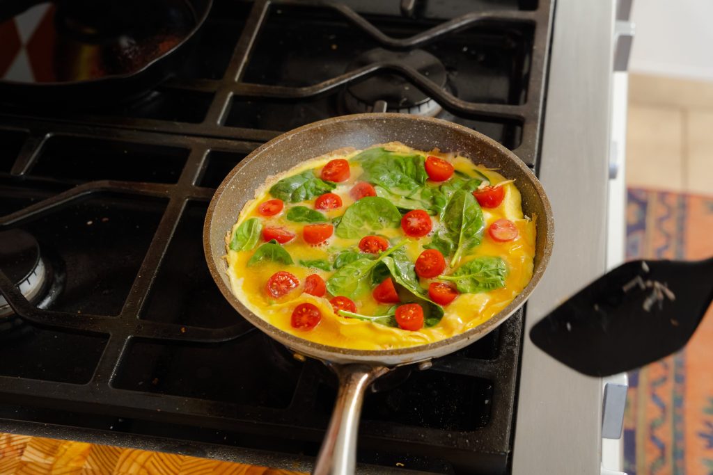 Egg basil and tomato frittata