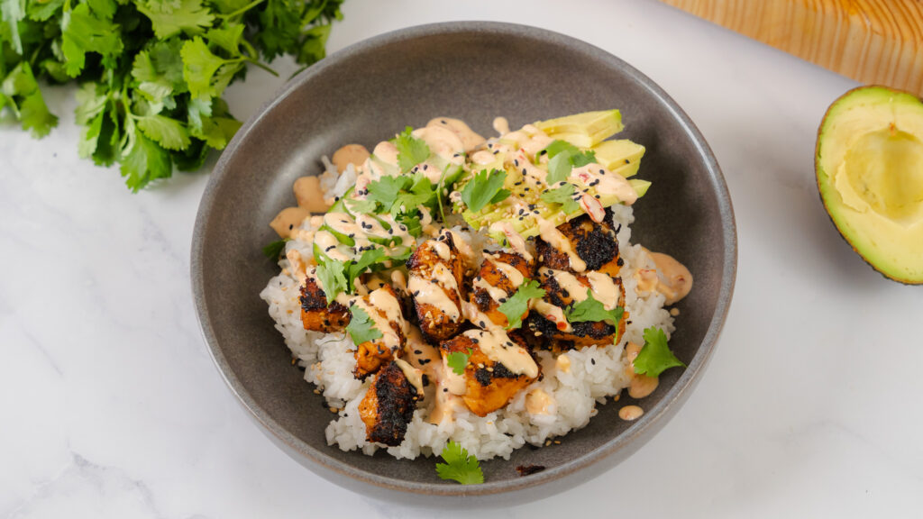 Salmon Sushi Bowls with Homemade Spicy Mayo! - Chef Savvy