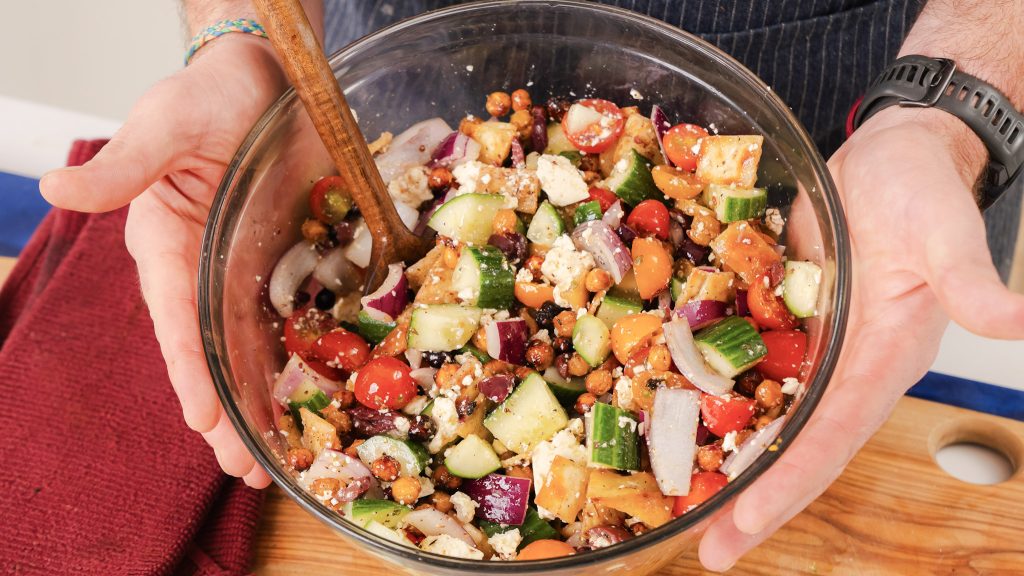 Crispy Chickpea Greek Salad