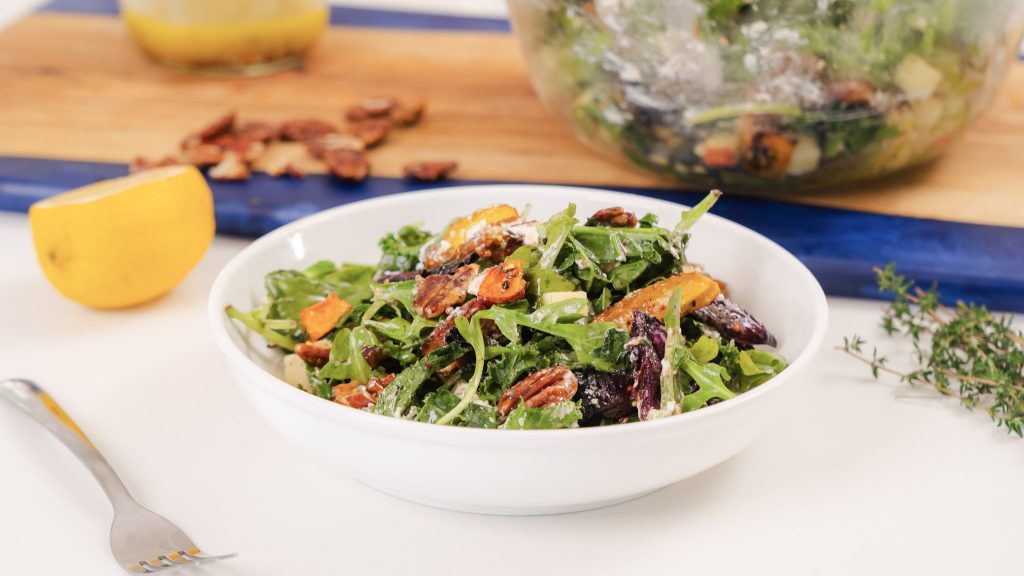 harvest salad with lemon thyme dressing