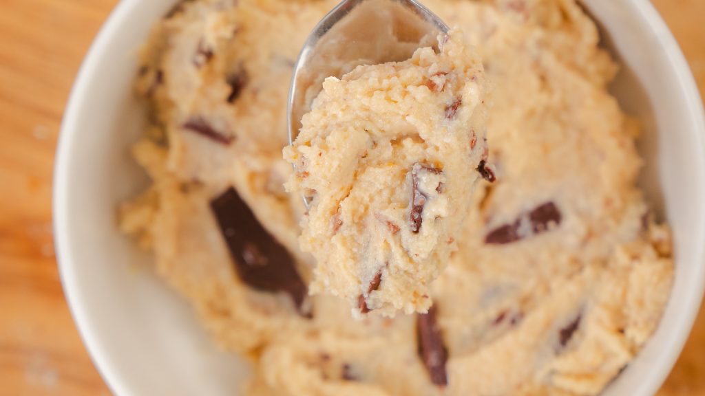 A close up shot of Cottage Cheese Cookie Dough.