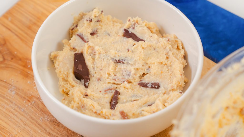 A close up shot of Cottage Cheese Cookie Dough.