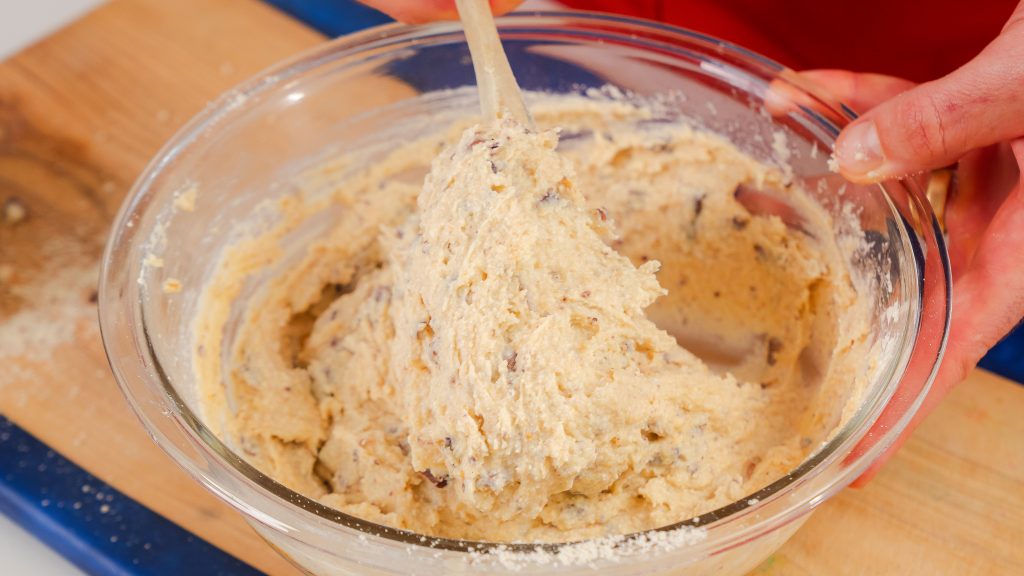 A close up shot of Cottage Cheese Cookie Dough.