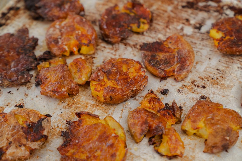 A close up of Smash Potato Salad