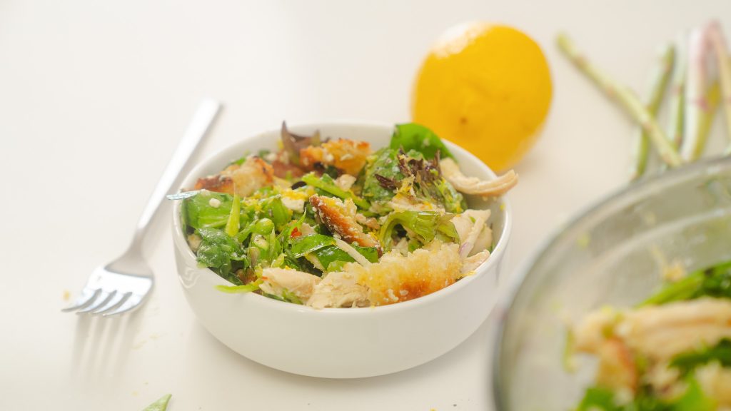 A close up shot of Spring Harvest Salad