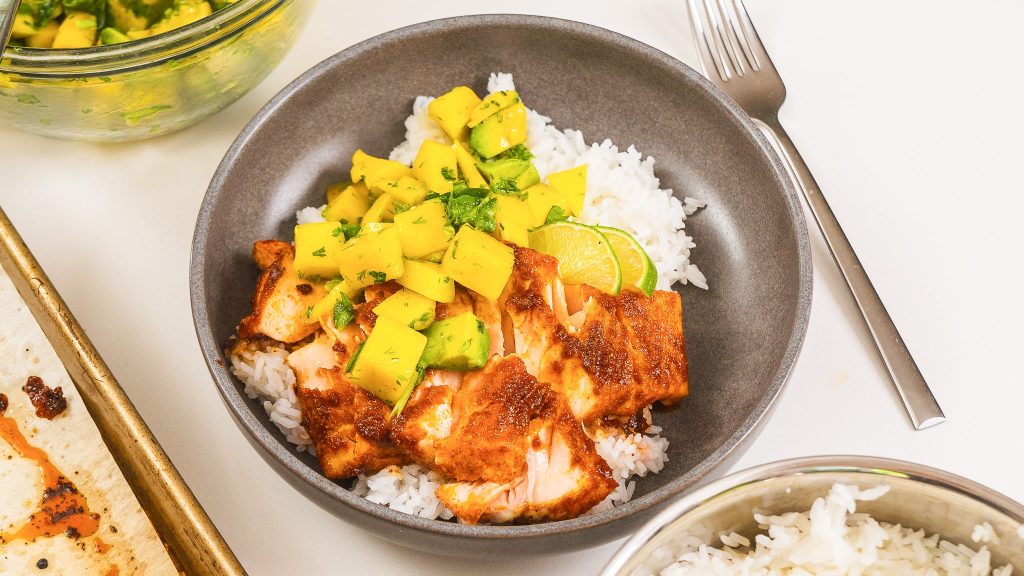 bbq salmon bowl