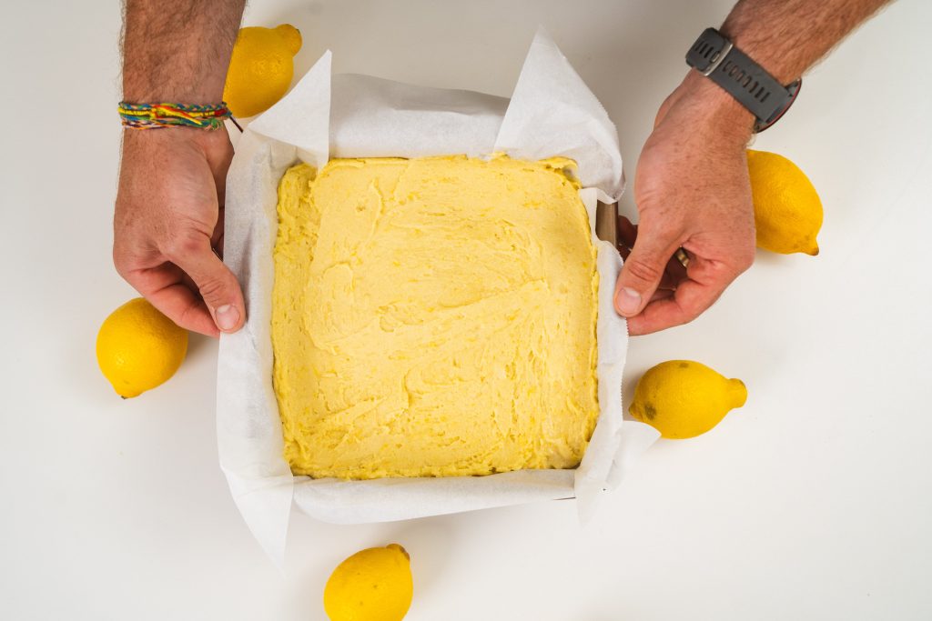 lemon brownie recipe mix in 9 x 9 brownie pan