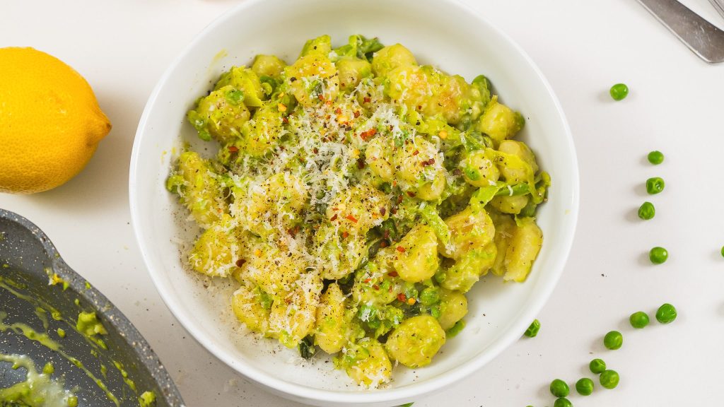 over head smashed pea gnocchi