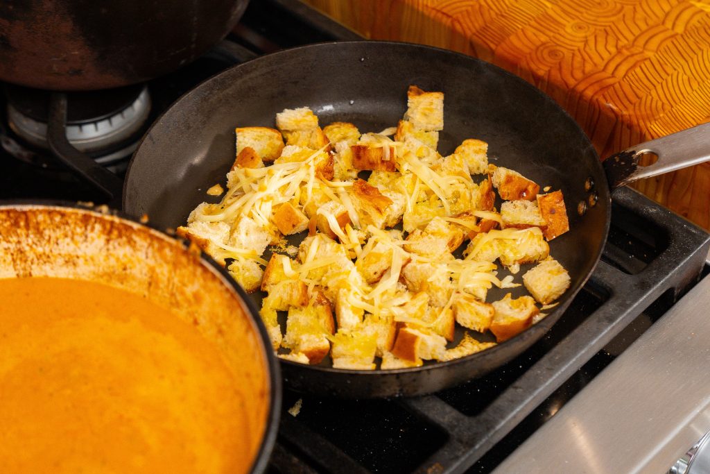 Cheese bread in pan