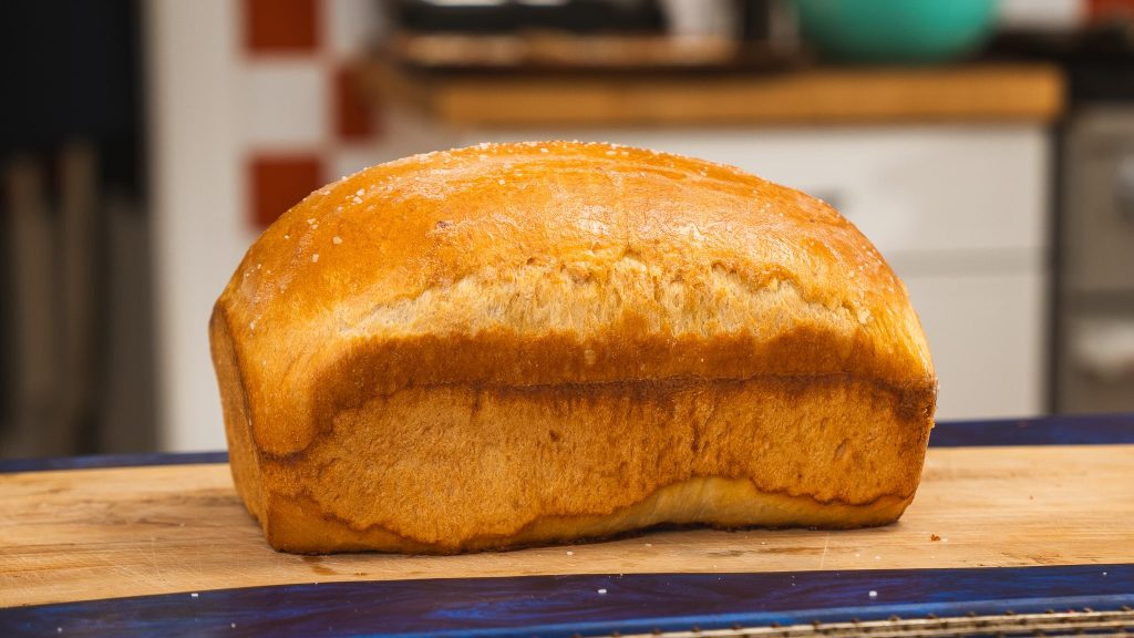 freshly baked loaf of sandwich bread